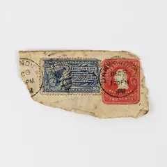 US 1907 Special Delivery Bicycle Stamp 10c Used On Paper Postal Cover 2c Stamp