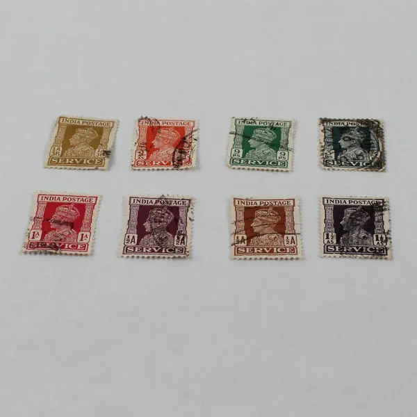 Lot Of 8 British India King George VI Service Stamps Used Canceled 1940s