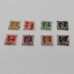 Lot Of 8 British India King George VI Service Stamps Used Canceled 1940s
