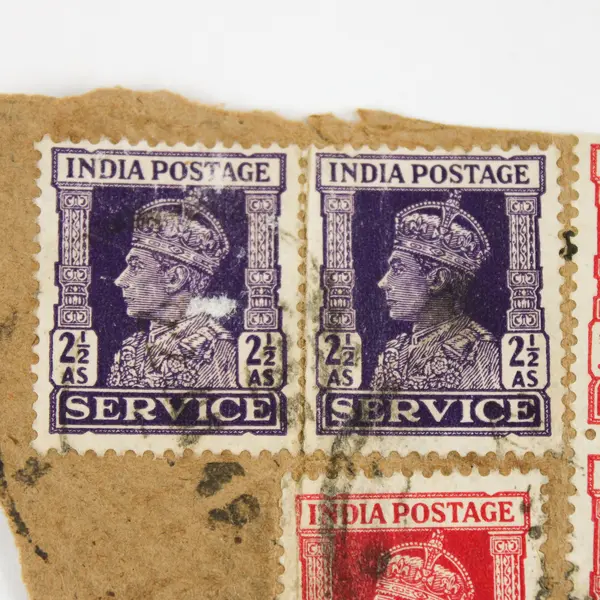 Set Of 5 India King George VI 1A/2.5AS Service Stamps Used On Paper 1940s