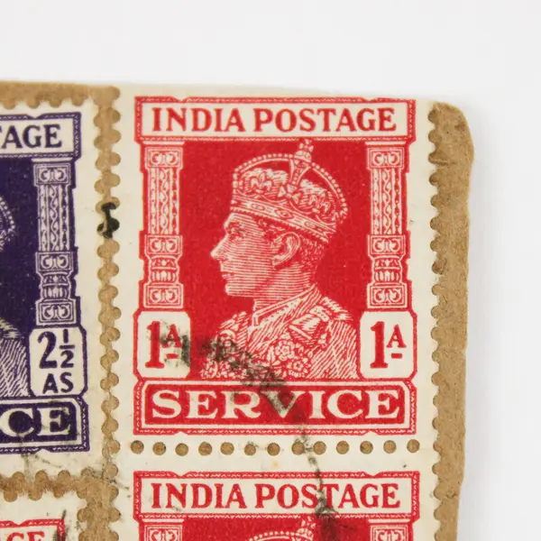 Set Of 5 India King George VI 1A/2.5AS Service Stamps Used On Paper 1940s