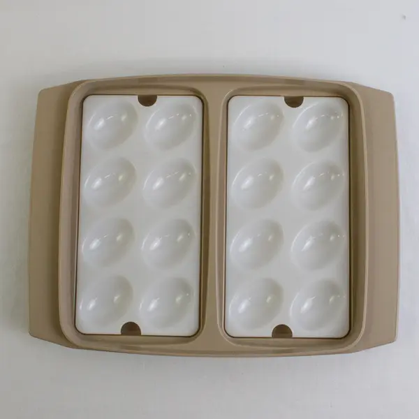 Vintage Tupperware Deviled Egg Carrier Tray Almond #723