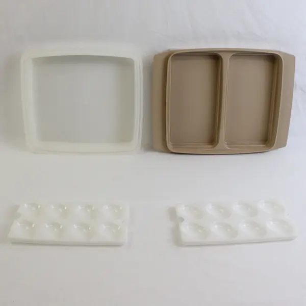Vintage Tupperware Deviled Egg Carrier Tray Almond #723