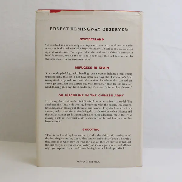 By-Line: Ernest Hemingway Articles and Dispatches of Four Decades 1967 HC 