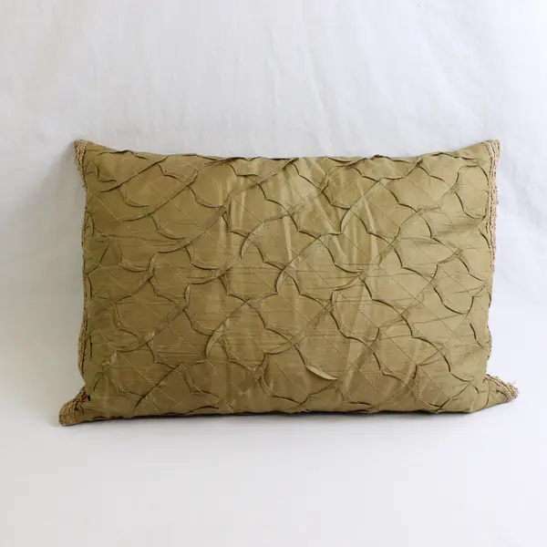 Gold-Brown Textured Rectangle Decorative Accent Pillow 18" FLAW
