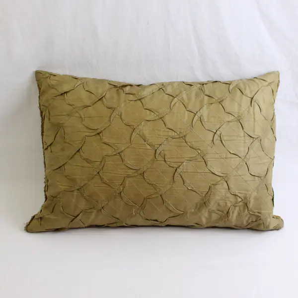 Gold-Brown Textured Rectangle Decorative Accent Pillow 18" FLAW