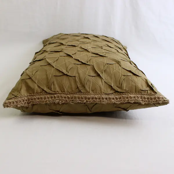 Gold-Brown Textured Rectangle Decorative Accent Pillow 18" FLAW