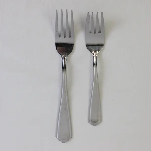 Lot of 2 Oneida Silver Greystoke Pattern SS 13% Chrome Dinner & Salad Fork (HTF)