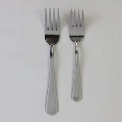 Lot of 2 Oneida Silver Greystoke Pattern SS 13% Chrome Dinner & Salad Fork (HTF)