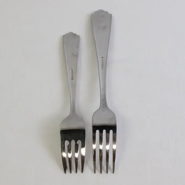 Lot of 2 Oneida Silver Greystoke Pattern SS 13% Chrome Dinner & Salad Fork (HTF)