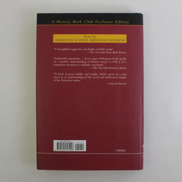 American Slavery, American Freedom: The Ordeal of Colonial Virginia HC/DJ 2005 