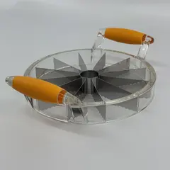 Acrylic Pie Cake Cutter Slicer With A Stainless Blade And Orange Rubber Handles