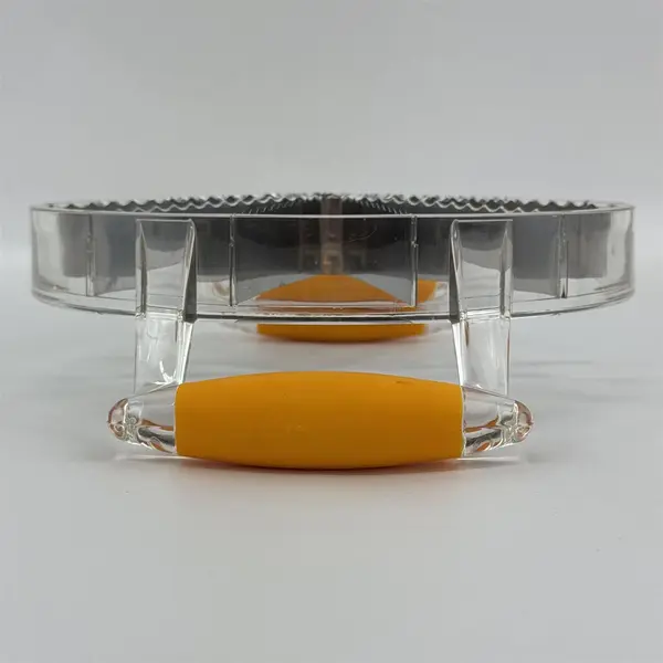 Acrylic Pie Cake Cutter Slicer With A Stainless Blade And Orange Rubber Handles
