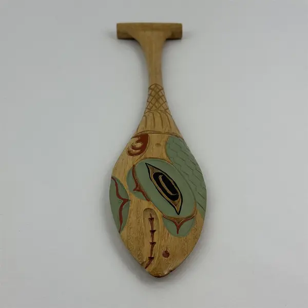 Hand Carved & Hand Painted Alaska Eagle Wooden Dance Paddle