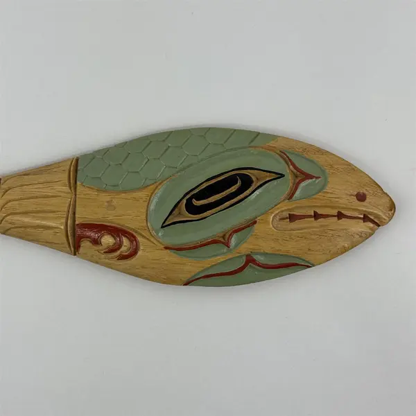 Hand Carved & Hand Painted Alaska Eagle Wooden Dance Paddle