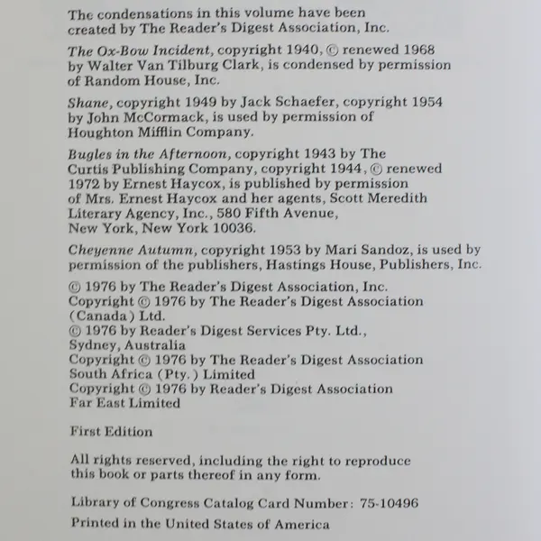 The Best Of The West: A Treasury Of Western Adventure Vol 2, HC 1976 First Ed.