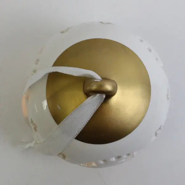 Ceramic Circular Christmas Hanging Ornament Reindeer Lights Up Battery Operated