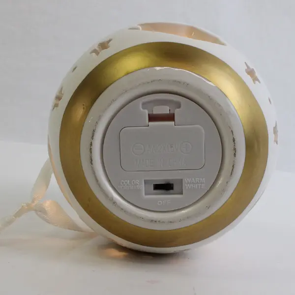 Ceramic Circular Christmas Hanging Ornament Reindeer Lights Up Battery Operated