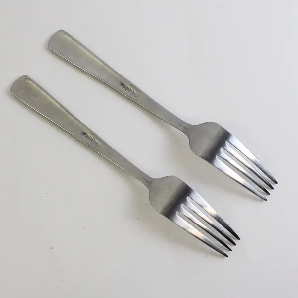 Lot of 2 Oneida Silver Aptitude Pattern 18/0 Stainless Dinner Forks 7.75" Good