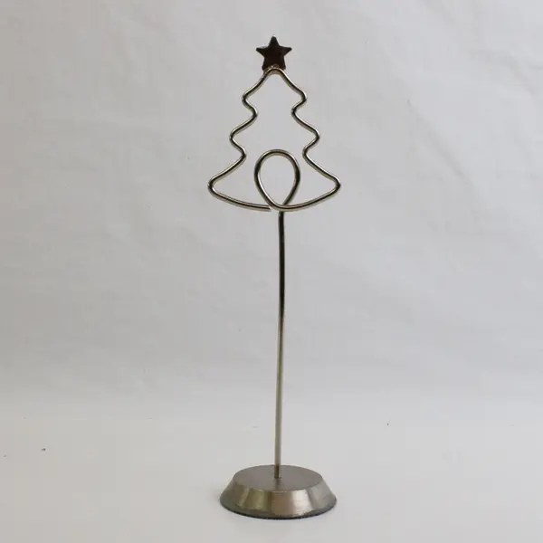Lot of 2 Small  Spiral Photo/Memo/Card Display Stands Tree and Stocking 