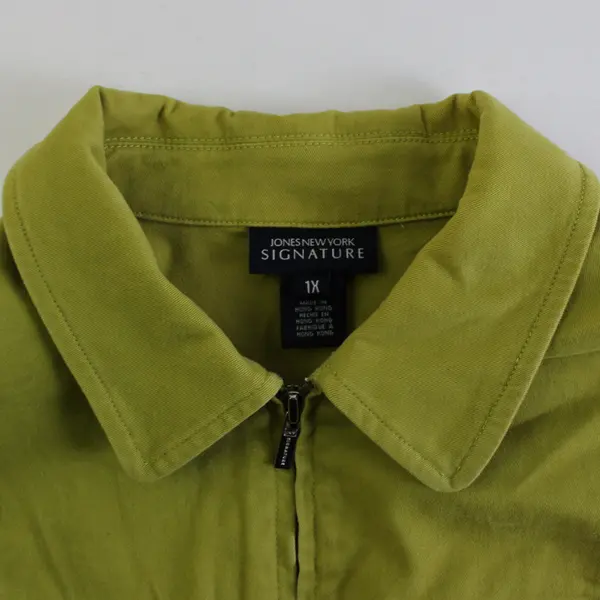 Jones New York Chartreuse Green Full-Zip Jacket Women's Size 1X