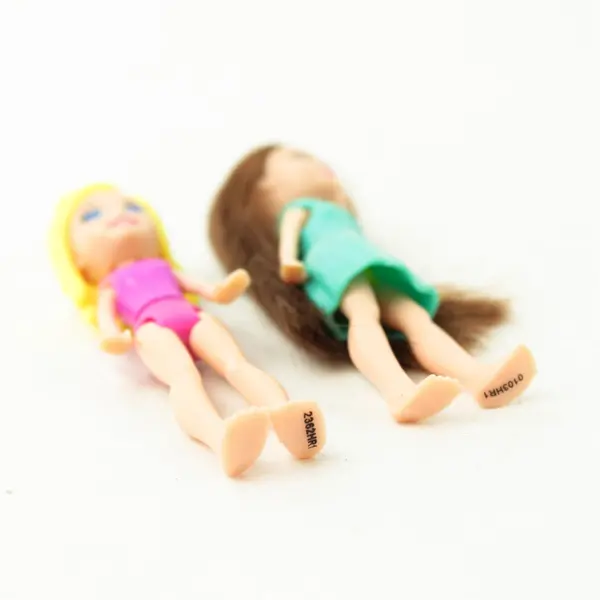 Lot of 2 Mini Dolls Polly Pocket & Barbie Mini Accessories