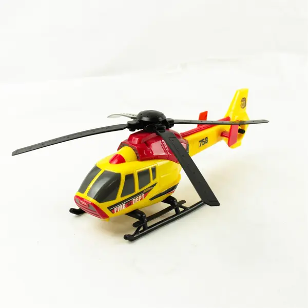 Tonka Rescue Force Fire Rescue Helicopter Light-Up Red & Yellow 12" 