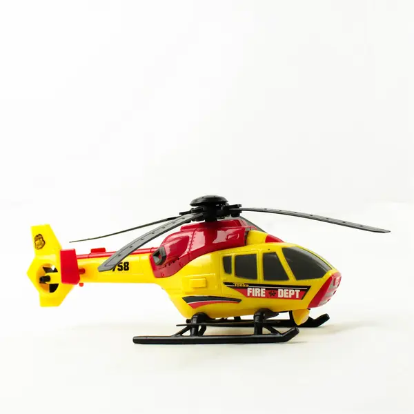 Tonka Rescue Force Fire Rescue Helicopter Light-Up Red & Yellow 12" 