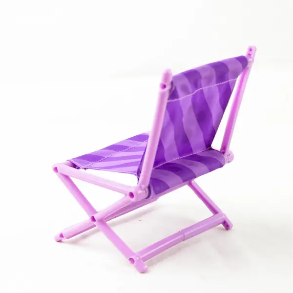 18in Doll Camping Chair Purple Striped Flower Foldable
