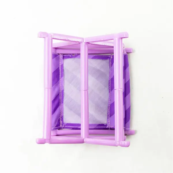 18in Doll Camping Chair Purple Striped Flower Foldable