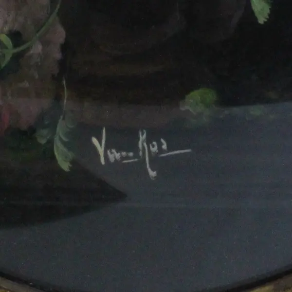 Otto Von Thoren Floral Still Life Oil Painting On Panel Framed Signed