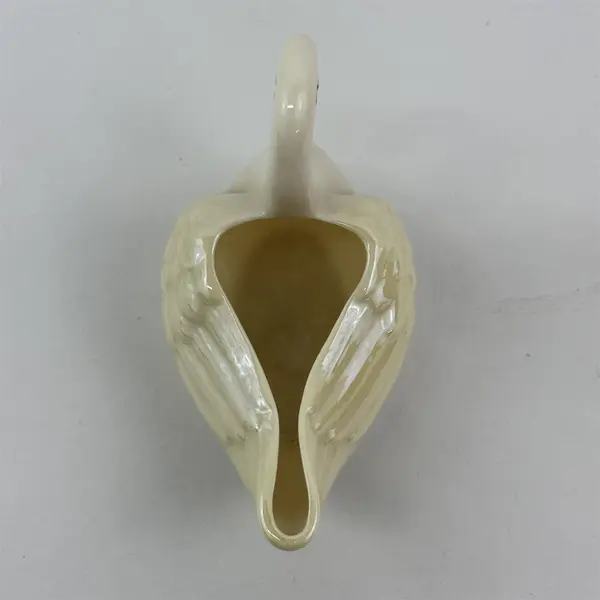 BELLEEK  Ivory  & Yellow Porcelain Swan Creamer Ireland