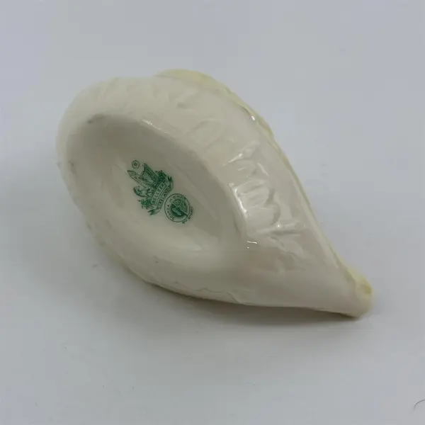 BELLEEK  Ivory  & Yellow Porcelain Swan Creamer Ireland