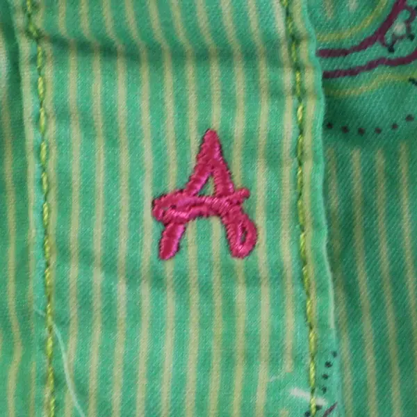 Aura by Wrangler Green & Pink Striped Paisley Pattern Button-Up Women's Large