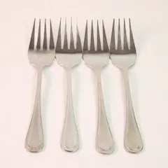 4 Wallace Silver Continental Bead Pattern 18/10 SS Serving Forks 8.75" Rare