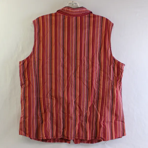 St. John's Bay Multicolor Striped Button-Front Vest Women's 1X