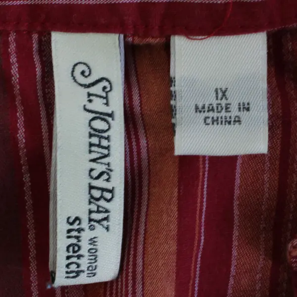 St. John's Bay Multicolor Striped Button-Front Vest Women's 1X