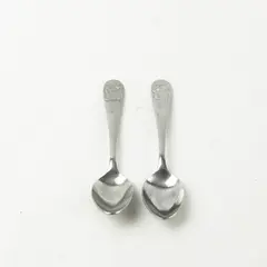 Lot of 2 HIC Stainless Steel Baby Spoons Bear Handle - Used