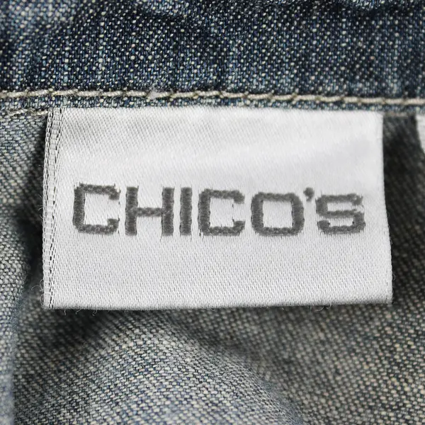 Chico's Medium Wash Denim 3/4-Sleeve Button-Up Women's Size 2