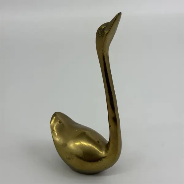 Vintage 6.25" Solid Brass Long Neck Swan Figurine