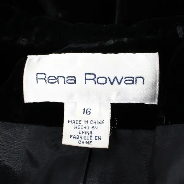 Rena Rowan Black Velvet Blazer Women's Size 16