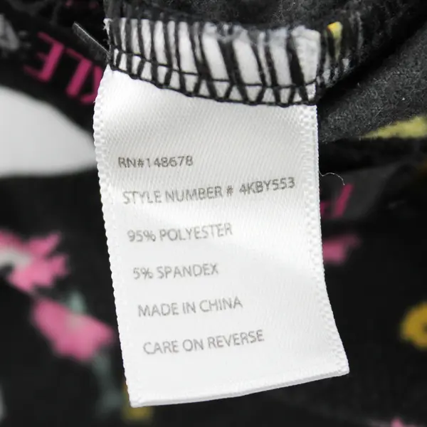 Pink Sparkle Multicolor Floral Pattern Leggings Girls' Size 4