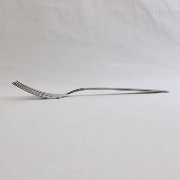 Oneida Silver Satin Accent Pattern SS Cold Meat Serving Fork 8.25" Rare HTF