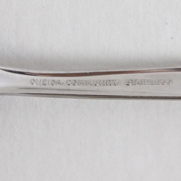 Oneida Silver Twin Star Pattern SS Cold Meat Serving Fork 8.5" Rare 