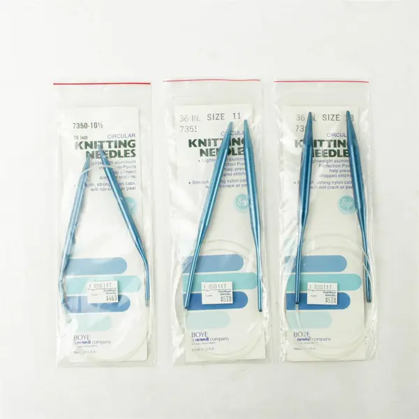 Lot of 3 Circular Knitting Needles 36in 36in 29in Good Used
