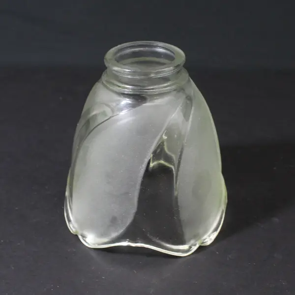 3 White Frosted And Clear Tulip Shape Glass Ceiling Fan Light Covers