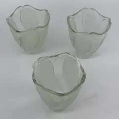 Lot of 3 White Frosted And Clear Tulip Shape Glass Ceiling Fan Light Covers