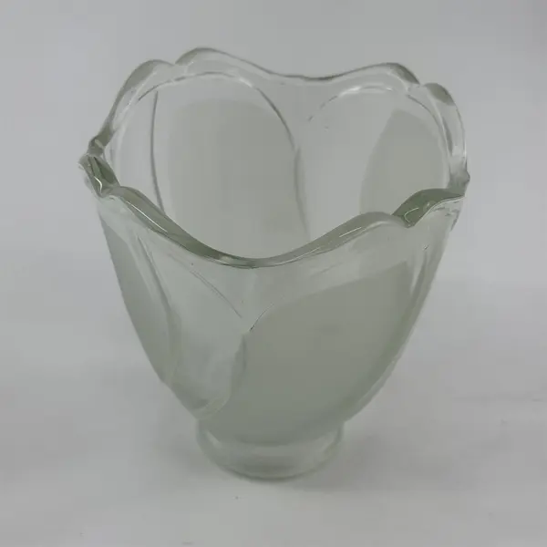 Lot of 3 White Frosted And Clear Tulip Shape Glass Ceiling Fan Light Covers