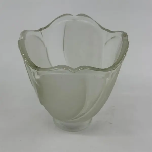 Lot of 3 White Frosted And Clear Tulip Shape Glass Ceiling Fan Light Covers