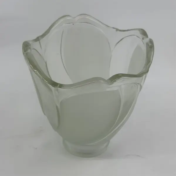 Lot of 3 White Frosted And Clear Tulip Shape Glass Ceiling Fan Light Covers